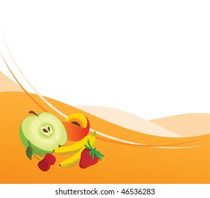 Combined illustration of the fruit background