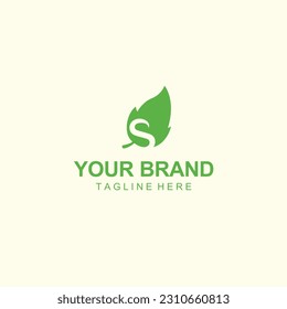 combined leaf and letter S logo