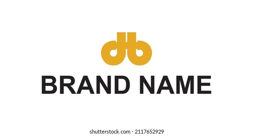 Das kombinierte Buchstaben-b-Design-Logo in Kombination mit einer luxuriösen goldfarbenen Farbe macht es einzigartig und einfach