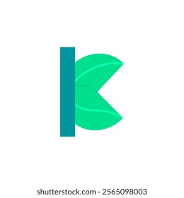 combined letter k logo design with leaf elements, letter k logo, leaf logo