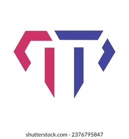 Combined the letter T with red and black P, bold and strong, Representing strength, spirit, and trust. stock illustration