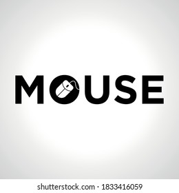 combined lettering mouse and icon logo design