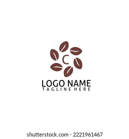 The combined logo between the letter c and coffee is suitable to be used as a cafe logo