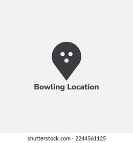 A combined logo between a pin and a bowling ball.