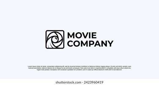 combined logo of a camera lens with waves