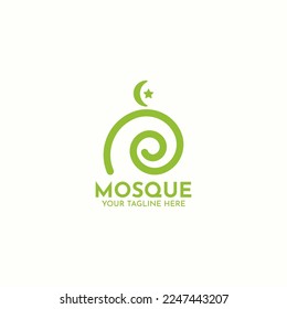 The combined logo of the conch shell and the dome of the mosque.