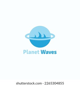 Combined logo of planets and ocean waves.