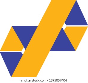 combined logo of several parallelograms