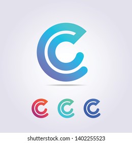 a combined logo template of two letters C for your business and brand.