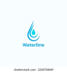 A combined logo of two lines and water forming two waters.