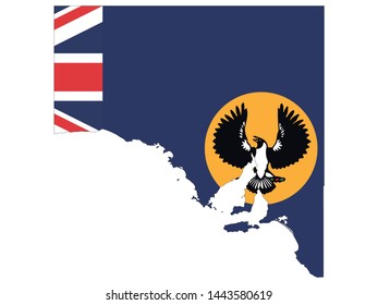 Combined Map and Flag of the Australian State of South Australia