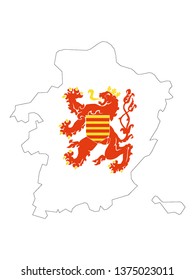 Combined Map and Flag of Belgian Province of Limburg