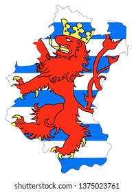 Combined Map and Flag of Belgian Province of Luxembourg