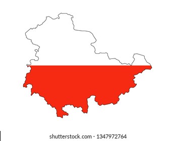 Combined Map and Flag of the German State of Thuringia