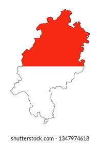 Combined Map and Flag of the German State of Hesse