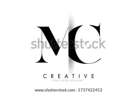 Combined MC M C Letter Logo Design with Creative Shadow Cut Vector Illustration Design. Creative icon with M and C letters.