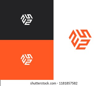 Combined number 252, vector element of the icon template. Set of numbers can be used as a city birthday or as a sports number for competitions. Simple creative geometric sign. Emblem for your design.