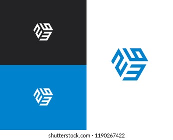 Combined number 263, vector element of the icon template. Set of numbers can be used as a city birthday or as a sports number for competitions. Simple creative geometric sign. Emblem for your design.