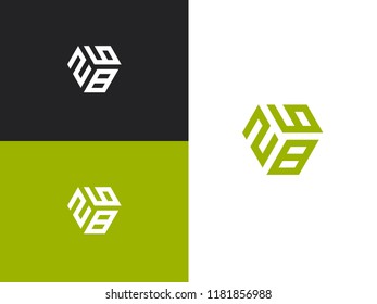 Combined number 268, vector element of the icon template. Set of numbers can be used as a city birthday or as a sports number for competitions. Simple creative geometric sign. Emblem for your design.
