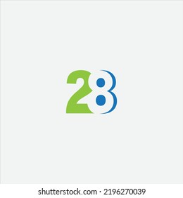 Combined number 28, vector element of the icon