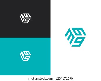 Combined number 399, vector element of the icon template. Set of numbers can be used as a city birthday or as a sports number for competitions. Simple creative geometric sign. Emblem for your design.