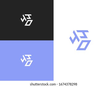 Combined number 440, vector element of the icon template. Set of numbers can be used as a city birthday or as a sports number for competitions. Simple creative geometric sign. Emblem for your design.