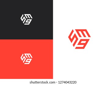Combined number 539, vector element of the icon template. Set of numbers can be used as a city birthday or as a sports number for competitions. Simple creative geometric sign. Emblem for your design.