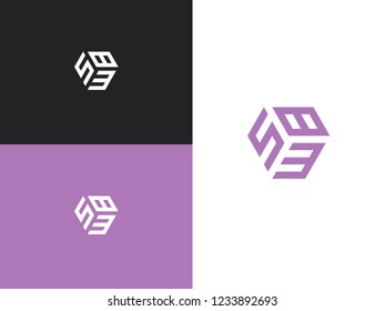 Combined number 583, vector element of the icon template. Set of numbers can be used as a city birthday or as a sports number for competitions. Simple creative geometric sign. Emblem for your design.