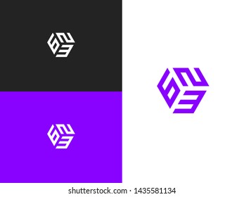 Combined number 623, vector element of the icon template. Emblem for your design.