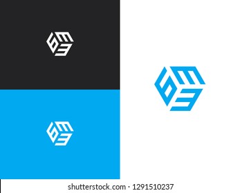 Combined number 633, vector element of the icon template. Set of numbers can be used as a city birthday or as a sports number for competitions. Simple creative geometric sign. Emblem for your design.