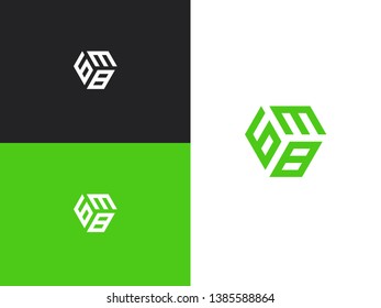 Combined number 638, vector element of the icon template. Simple creative geometric sign.