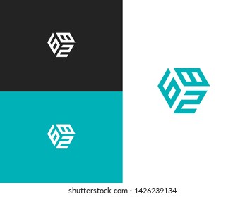 Combined number 682, vector element of the icon template. Set of numbers can be used as a city birthday or as a sports number for competitions. Simple creative geometric sign. Emblem for your design.