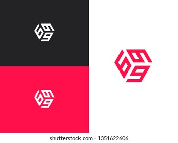 Combined number 699, vector element of the icon template. Set of numbers can be used as a city birthday or as a sports number for competitions. Simple creative geometric sign. Emblem for your design.