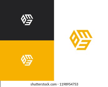 Combined number 833, vector element of the icon template. Set of numbers can be used as a city birthday or as a sports number for competitions. Simple creative geometric sign. Emblem for your design.