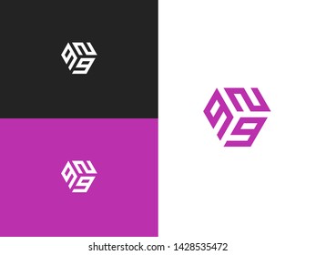 Combined number 929, vector element of the icon template. Set of numbers can be used as a city birthday or as a sports number for competitions. Simple creative geometric sign. Emblem for your design.