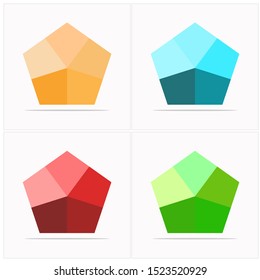 a combined pentagon shape of a triangle. vector illustration. vector logo