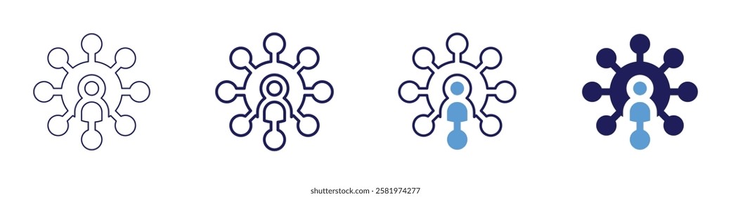 Combined project icon in 4 different styles. Thin Line, Line, Bold Line, Duotone. Duotone style. Editable stroke.