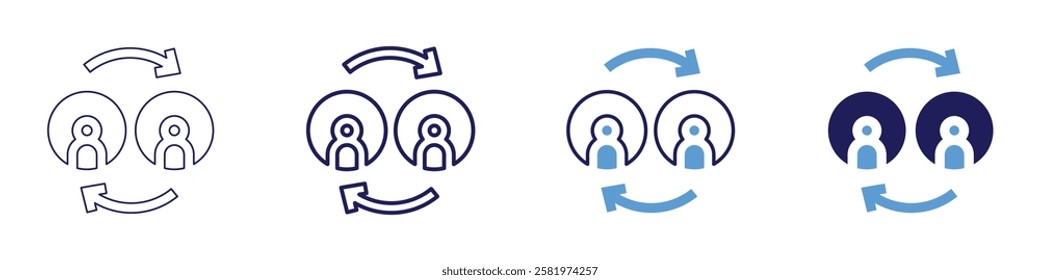 Combined resources icon in 4 different styles. Thin Line, Line, Bold Line, Duotone. Duotone style. Editable stroke.