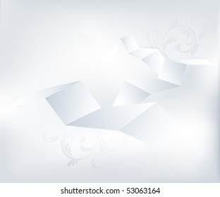 The combined sheets of paper on a grey background