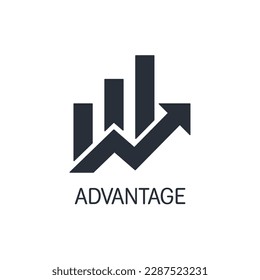 Combined Speed and Quality Graphs. Business advantage. Vector linear icon isolated on white background.