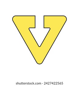 combined triangle with directional arrow logo, Logo Combined letter V and directional arrow