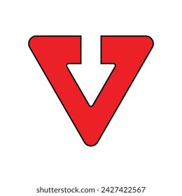 Kombiniertes Dreieck mit Richtungspfeil Logo, Logo Kombinierter Buchstabe V und Richtungspfeil