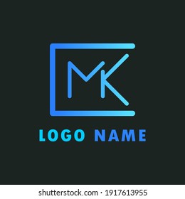 A combined vector logo of the letters M and K. A simple logo with a blue gradient color can be used as a symbol, brand identity, company logo, icon, or anything else.
