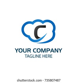 Combines Cloud and the letter C, Illustration in Vector Format