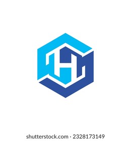 combines the concept of letter H and cube