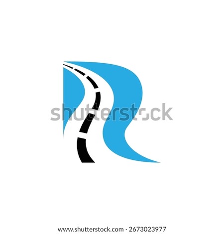 combines the concepts of the Letter R and the road