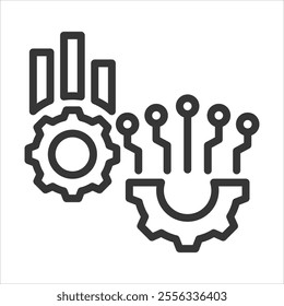 Combines Engineering Outline Icon Vector Illustration