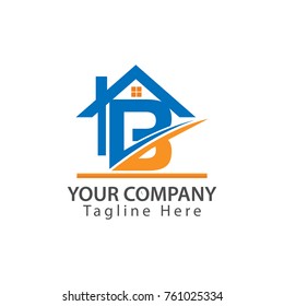 combines house and the letter B,  abstract houses. vector illustrator