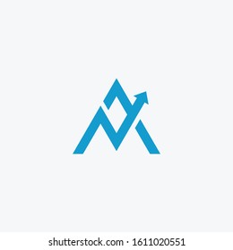 combines the letter A or A M with arrow element. The concept of a minimalist and elegant style. for business and consulting company. for company icons and trademarks - VECTOR