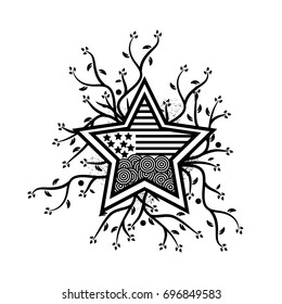 combines tree and star icon,  abstract star. vector illustrator